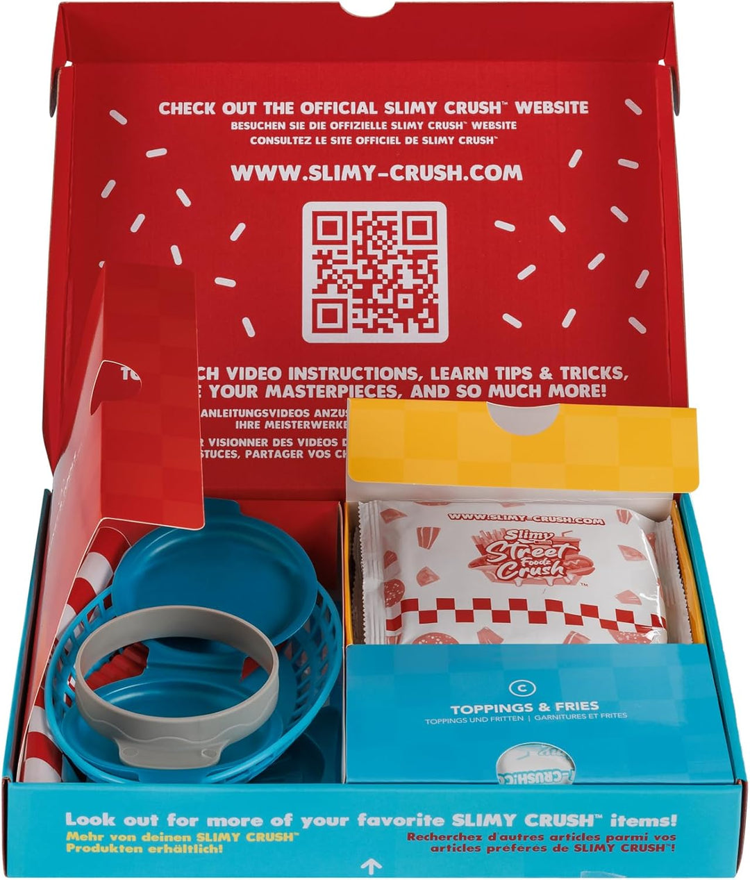 Slimy Street Foodz Crush - Burgeron, Slime und Knete Kreativ-Set, Backspiel zum selber Mischen, Form