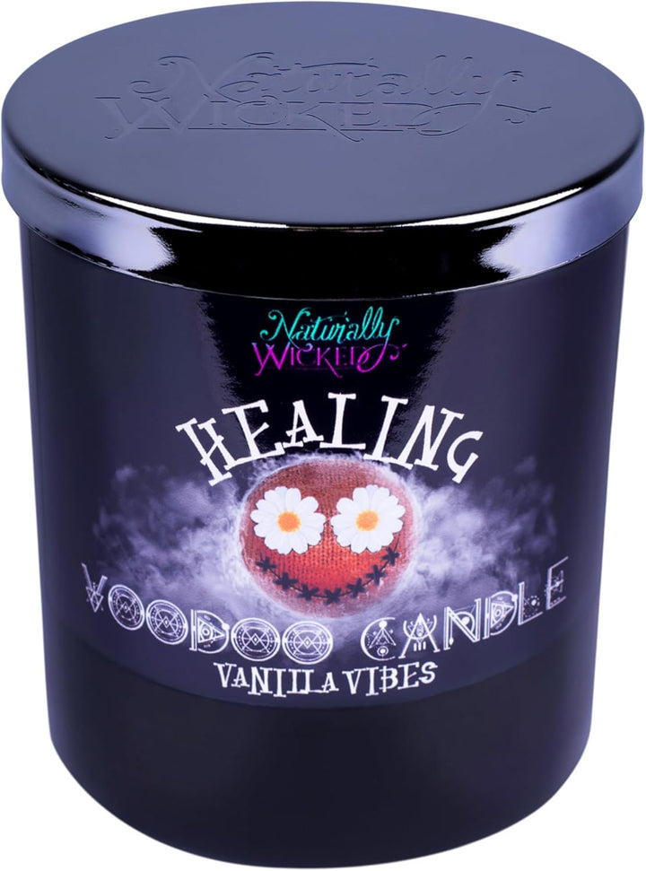 Naturally Wicked Voodoo Heilungs Kerze | inkl. Voodoo Puppe & Quarzkristall Zauberstab | Vegane Kris