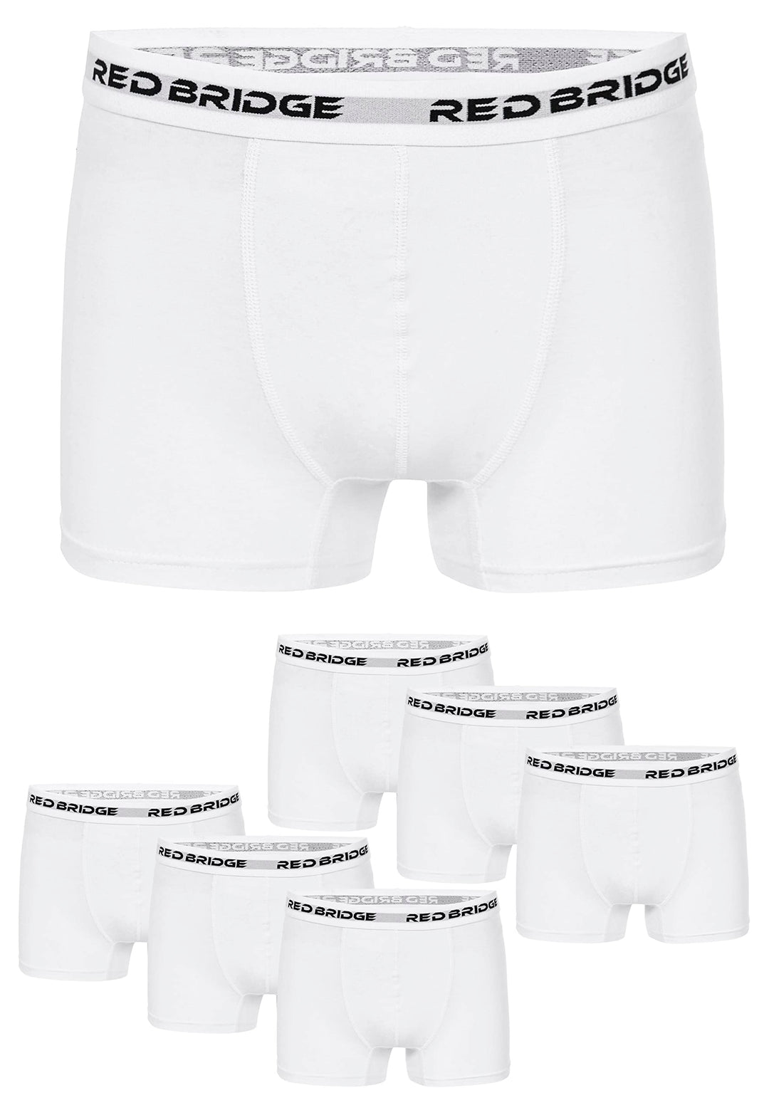 Boxershorts Herren 6er-Pack Einfarbig Unifarben Slim Baumwolle Stretch Unterwäsche Basic, XXL Wei&#x
