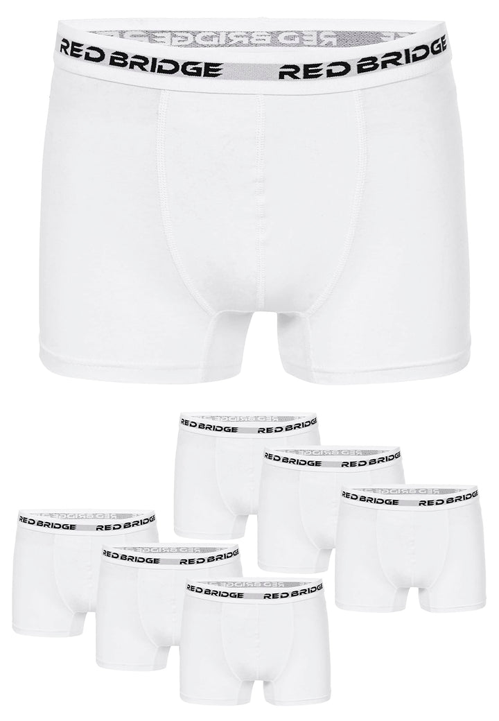 Boxershorts Herren 6er-Pack Einfarbig Unifarben Slim Baumwolle Stretch Unterwäsche Basic, XXL Wei&#x
