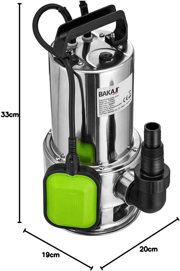 Bakaji Elektropumpe, Tauchpumpe, dunkle Schmutz, Leistung: 000 W, Durchflussmenge: 5500 l/h, maximal