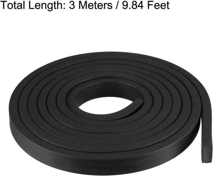 sourcing map Gummidichtung Gummistreifen Massiver Rechteck 20mm Breit, 10 mm Dick, 3 Meter Lang, Sch