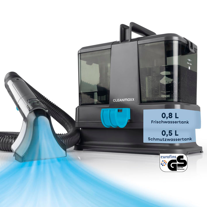 CLEANmaxx Polster- & Teppichreiniger Kompakt | 3-in-1 Waschsauger Gerät mit Doppeltank-System & Easy