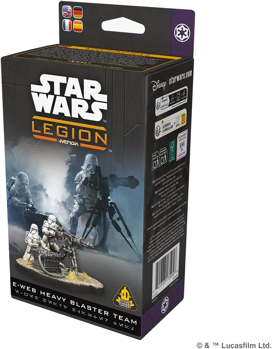 Asmodee, Star Wars: Legion – E-Web Heavy Blaster Team (E-Netz-Blaster-Geschütz-Team), DE-Version, Ta