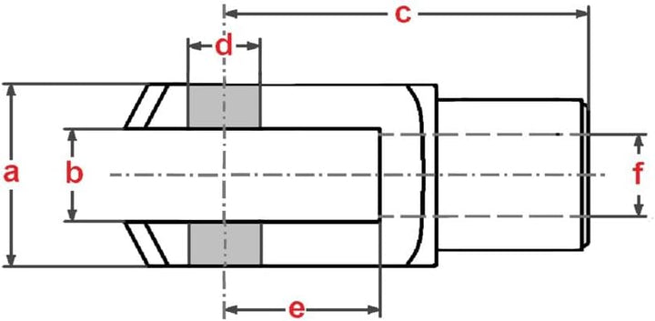 5 Stück - Gabelkopf - 16x32 - M16