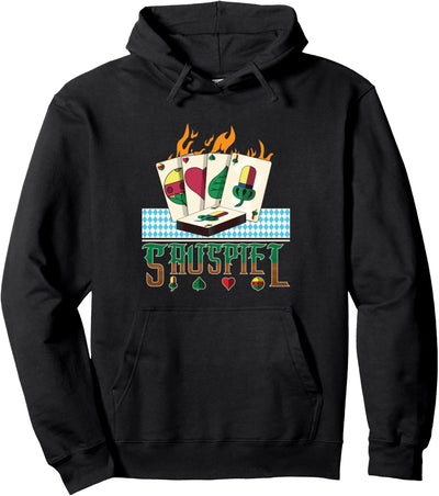 Sauspiel Schafkopf Karten Bayrisches Kartenspiel Schafkopf Pullover Hoodie