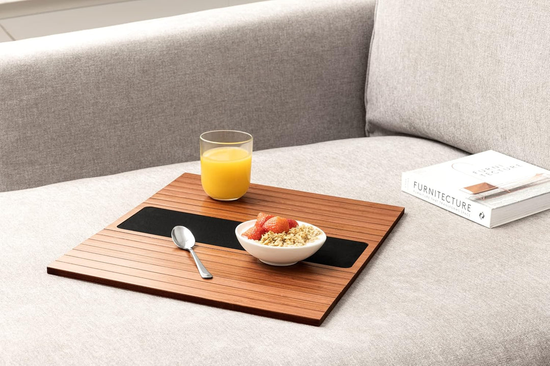 sofatablett für Couch - Tablett aus Bambus für armlehne, Sofa Butler armrest für Organisation, couch