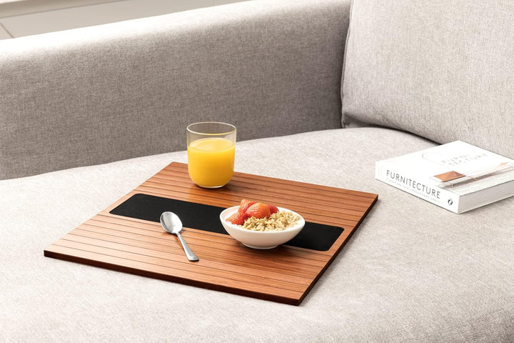 sofatablett für Couch - Tablett aus Bambus für armlehne, Sofa Butler armrest für Organisation, couch