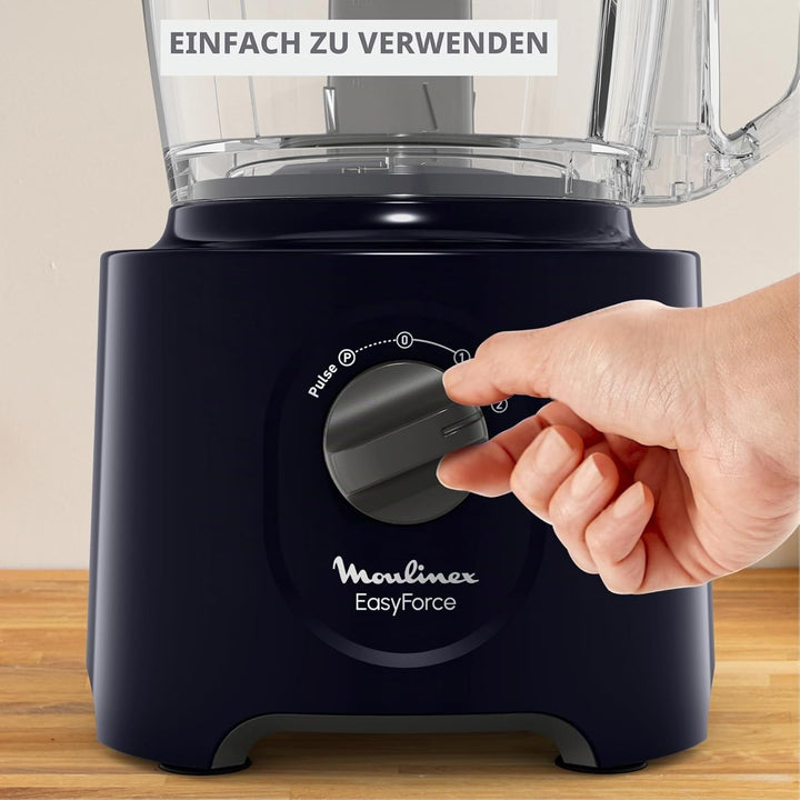 Moulinex Easy Force, Küchenmaschine und Mixer, 4 Zubehörteile, 15 Funktionen, 800 W Leistung, einfac