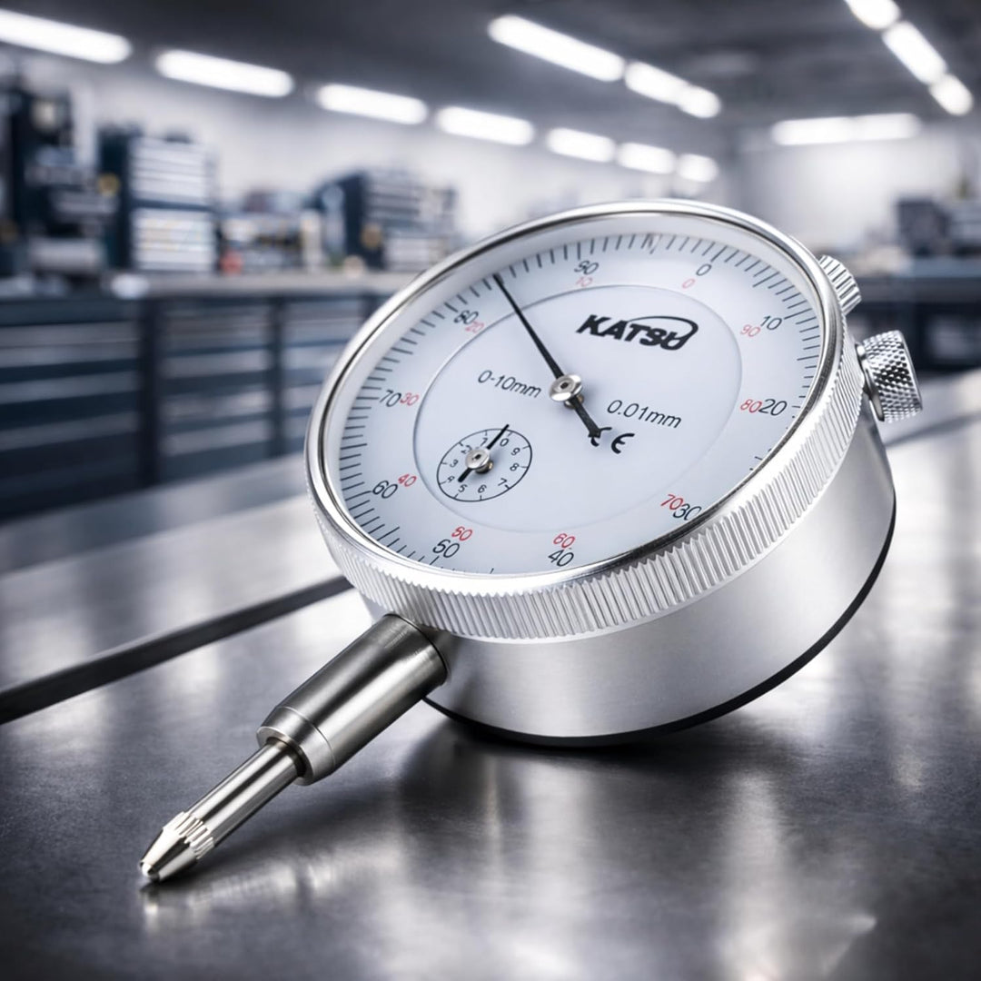 KATSU Tools Messuhr DTI 0-10mm Mit Magnetfuss 40111963 Kartonschachtel, Kartonschachtel