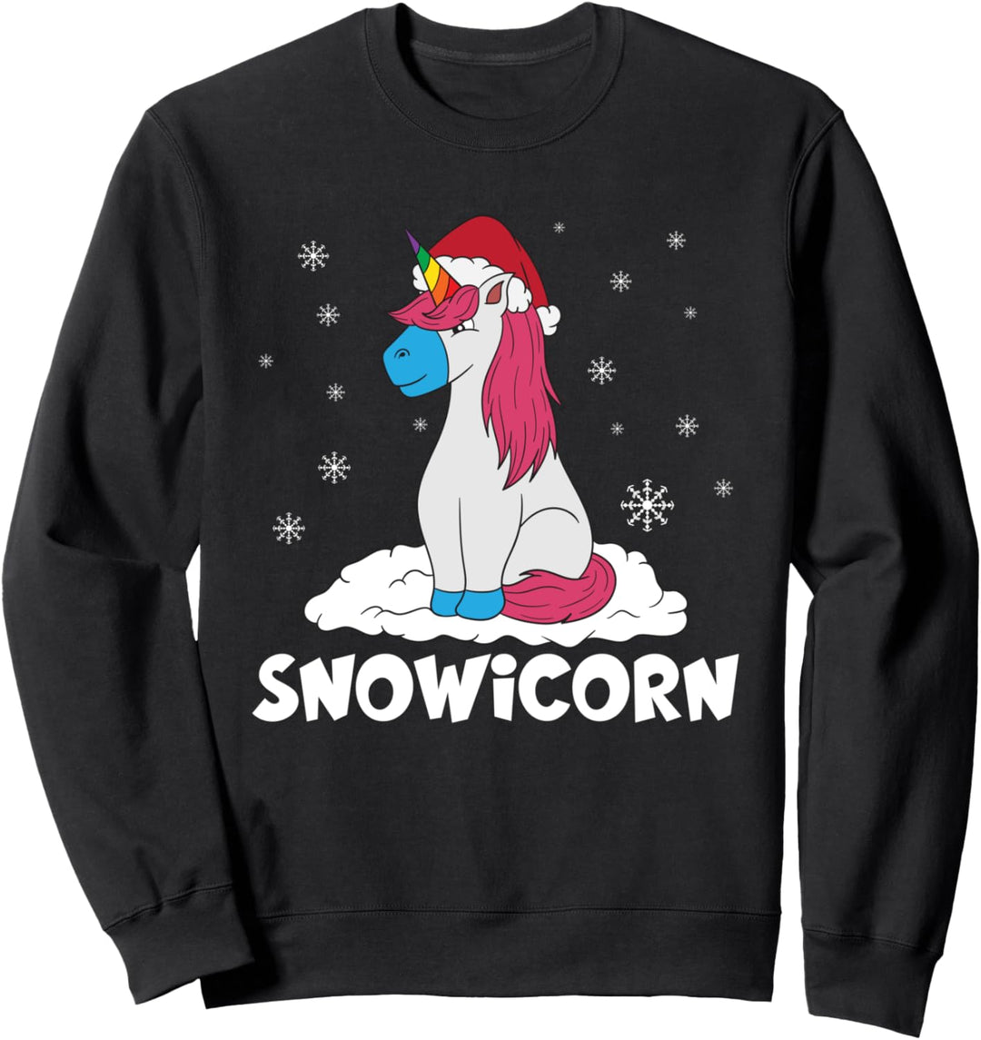 Einhorn Schneemann Snownicorn Xmas Weihnachtsgeschenke Sweatshirt