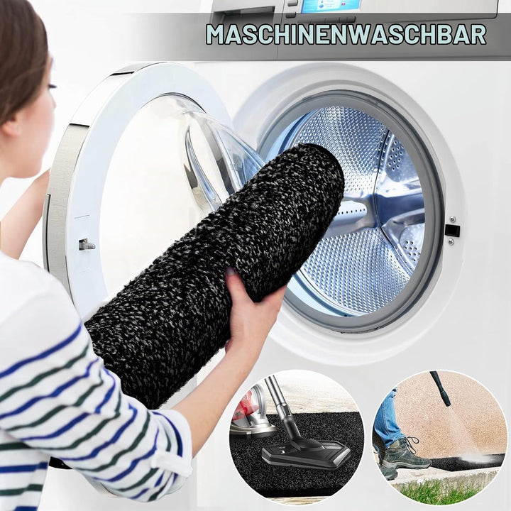 Mibao Fussmatte für Innen &amp; Aussen, 60x120cm Anthrazit Fussmatten, Dauerhaft Waschbar Fussmatte, Sch