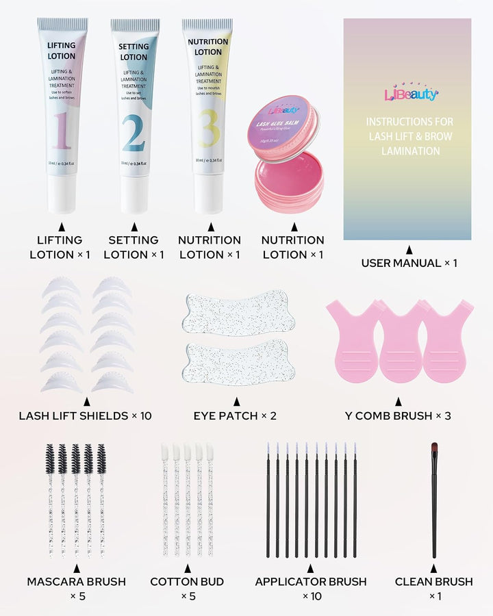 Libeauty Wimpernlifting Set & Brow Lifting Kit, Wimpern Lifting Kit mit Tube Design, Einfache Anwend