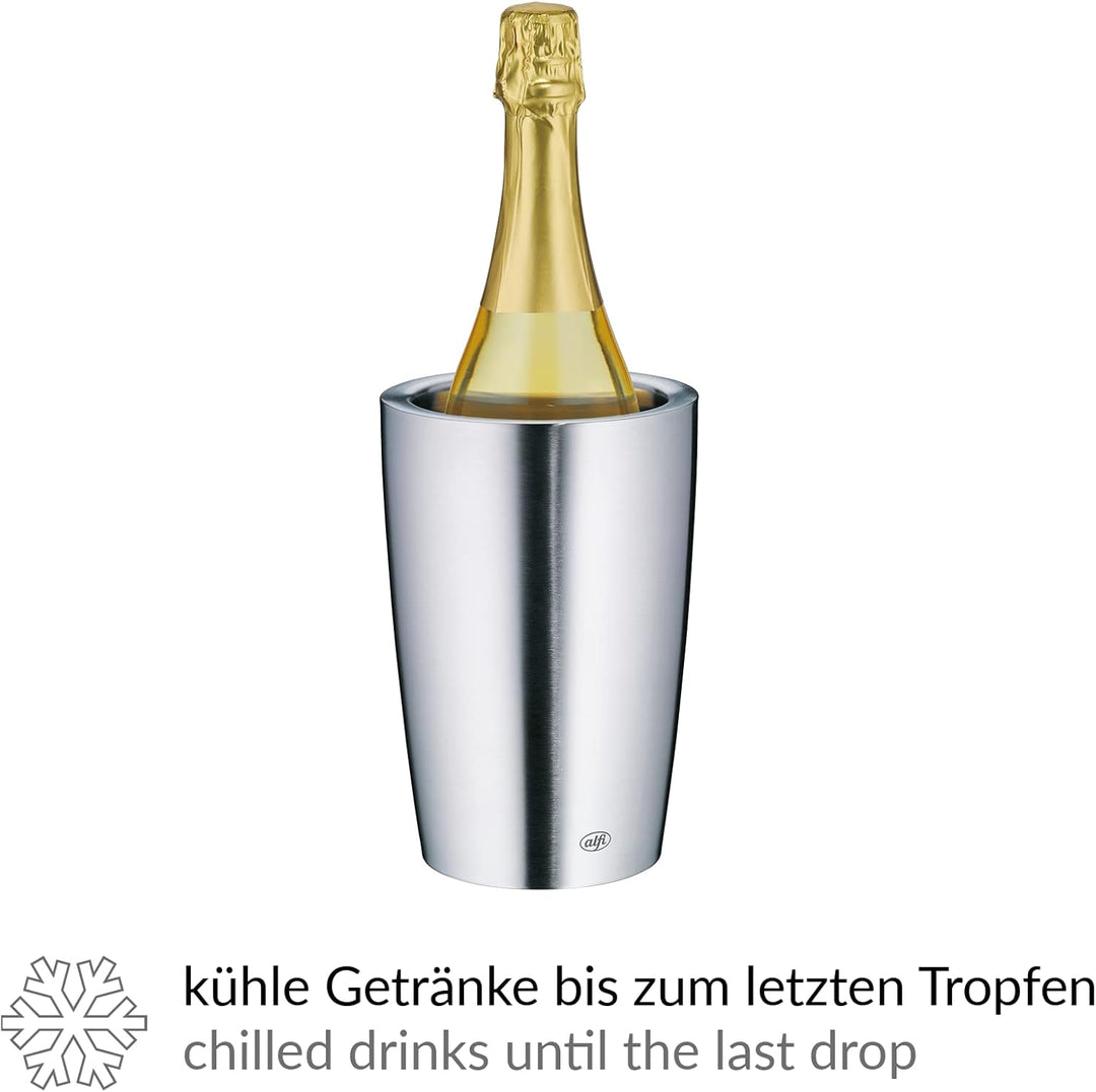 alfi SECCO,Flaschenkühler aus Edelstahl für 0,70 bis 1l Flaschen, Wein, Sekt, Kühlhalten ohne Konden
