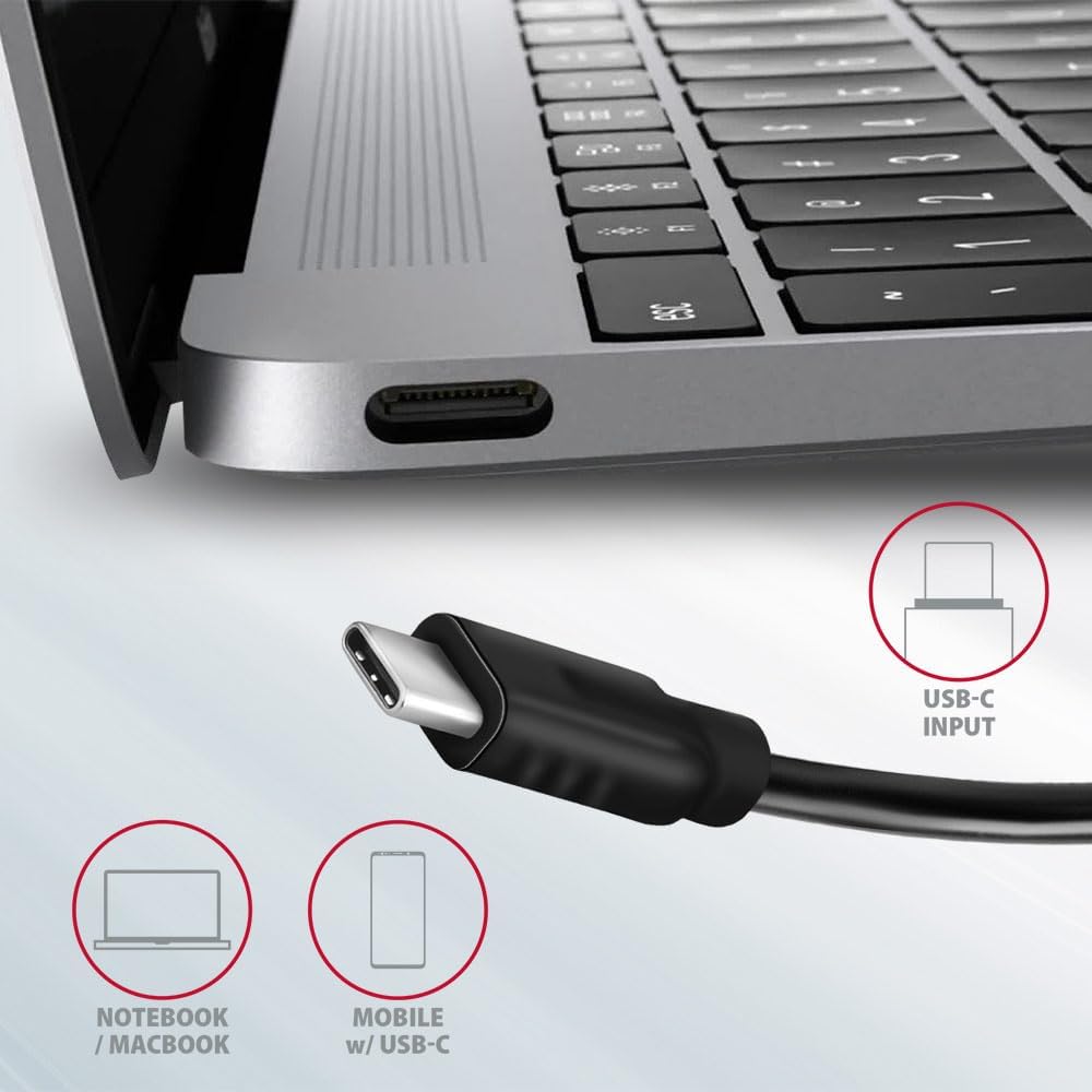 Axagon HMC-4G2 hub & concentrateur USB 3.2 Gen 2 (3.1 Gen 2) Type-C 10000 Mbit/s
