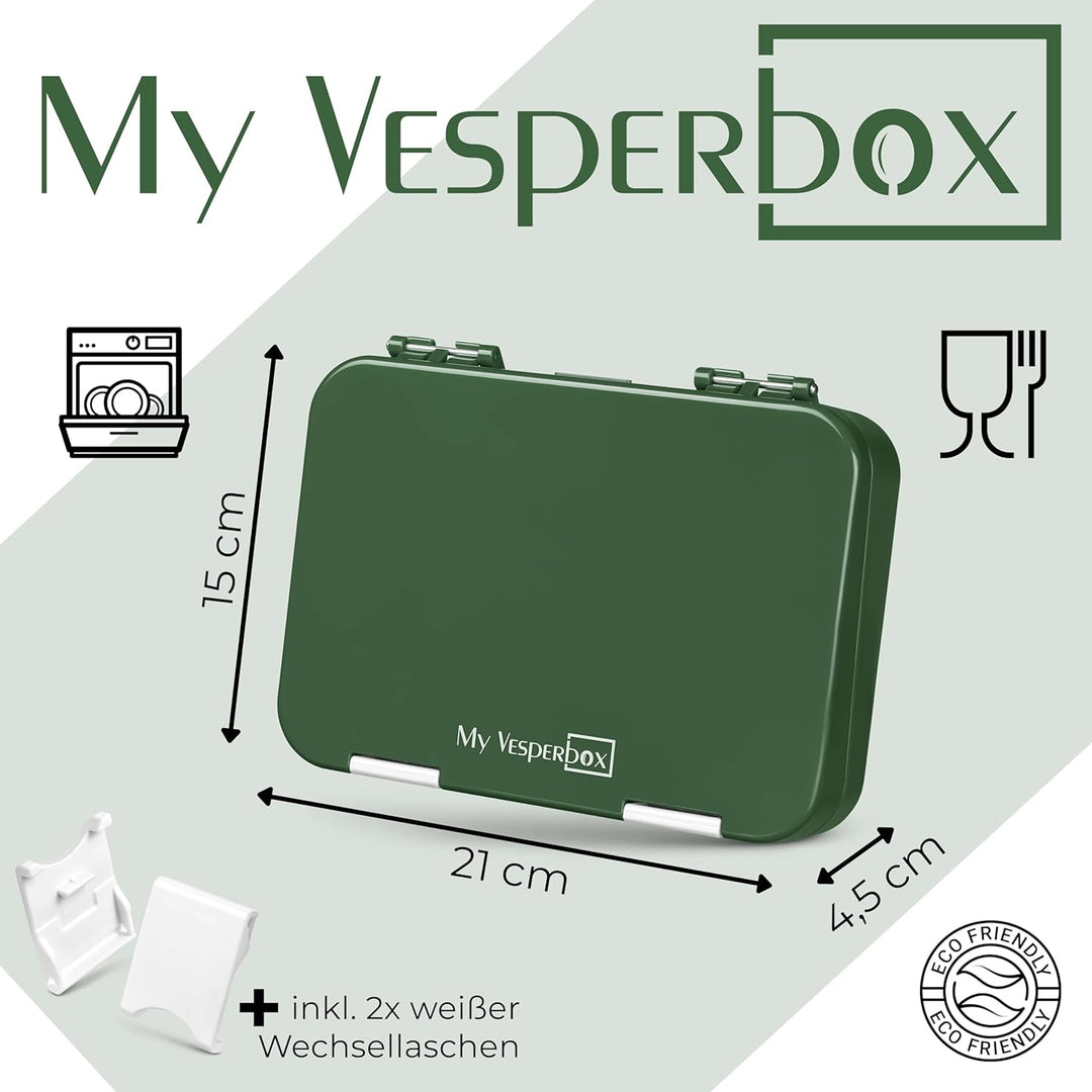 My Vesperbox® Brotdose für Kinder mit Fächern [LEN] - Lunchbox mit Trennfächern - Bento Box - Jausen