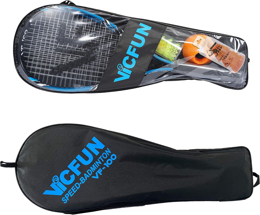 VICFUN Speed Badminton 100 Set versch. Farben Blau Premium Set, Blau Premium Set