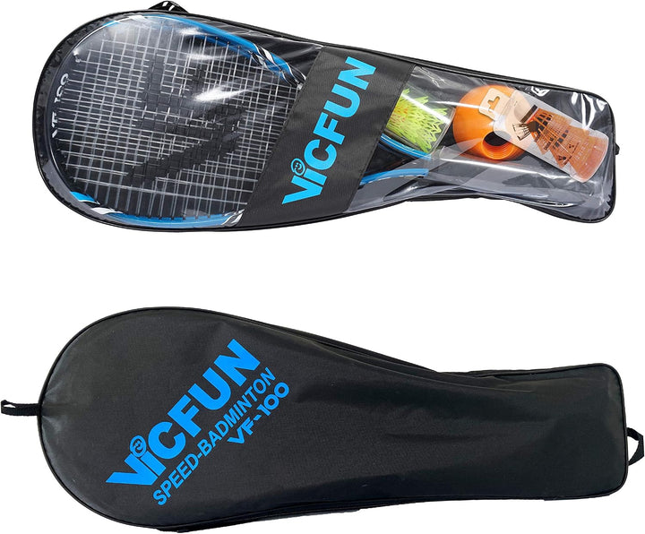 VICFUN Speed Badminton 100 Set versch. Farben Blau Premium Set, Blau Premium Set