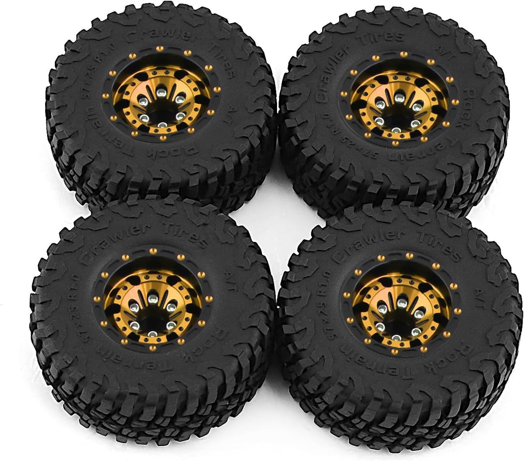 KEEDA 57mm RC Reifen und Räder, 1,0 Zoll Micro Beadlock Felge für 1/18 TRX4M 1/24 RC Crawler Car Axi