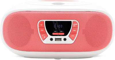 MOOOV 477409 CD-Player, FM-Radio, Karaoke, mit Mikrofon und Lichteffekten, kabellose Bluetooth-Funkt