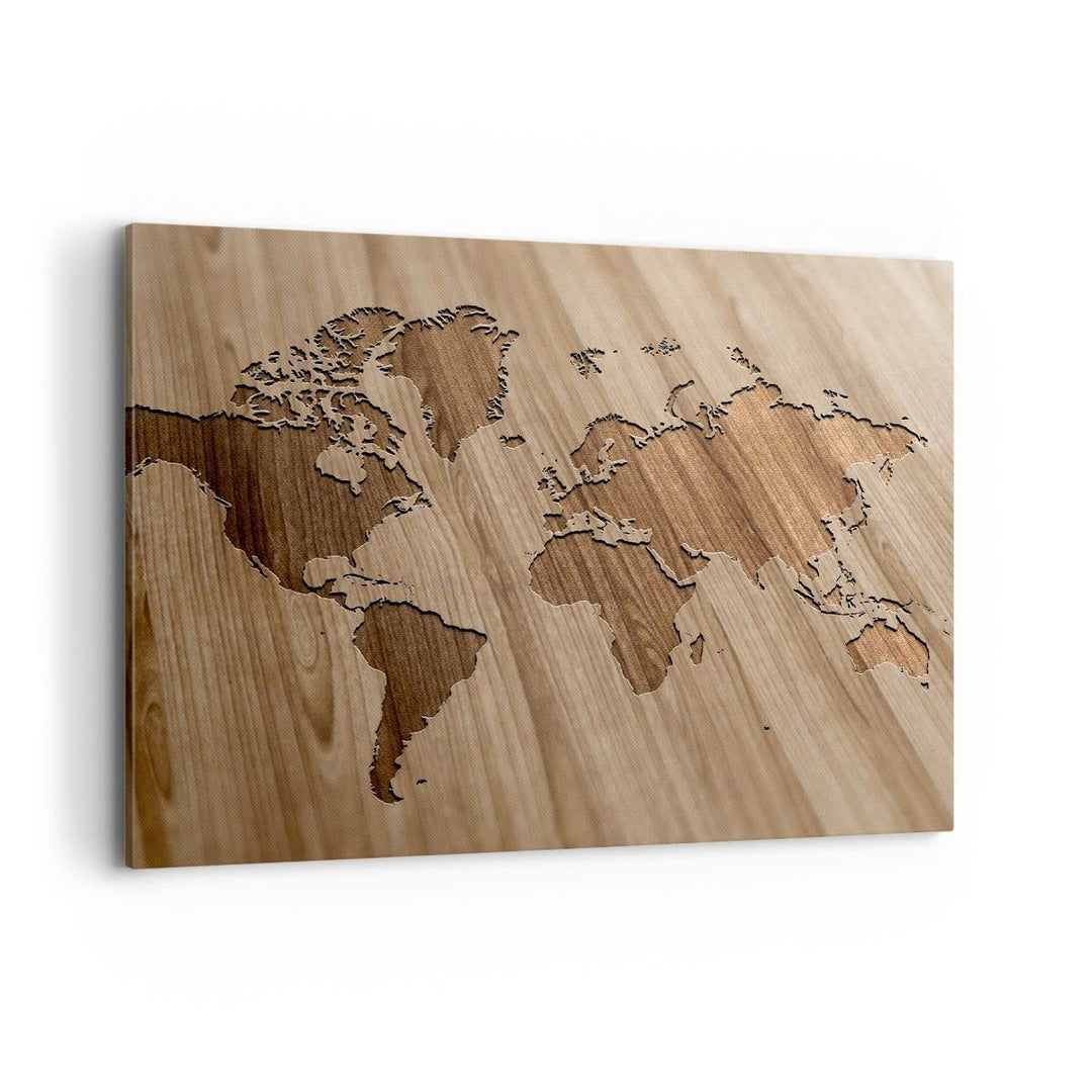 Bilder auf Leinwand 100x70cm Leinwandbild Geographie Globus Karte Gross Wanddeko Bild Schlafzimmer K