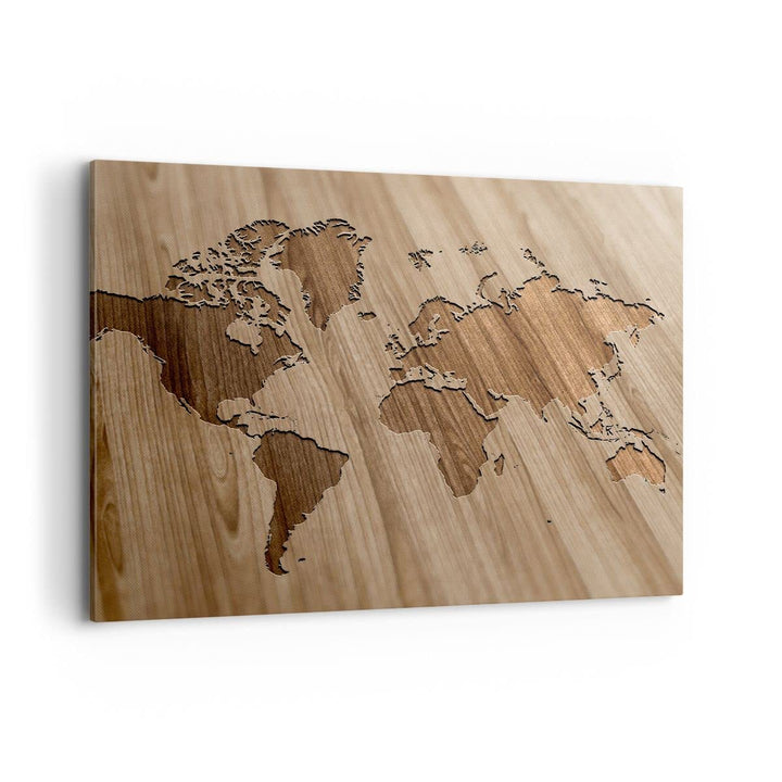 Bilder auf Leinwand 100x70cm Leinwandbild Geographie Globus Karte Gross Wanddeko Bild Schlafzimmer K
