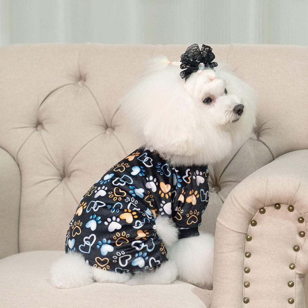 CuteBone Hund Pyjamas Kostüme Fleece Haustier Kleidung Welpen Onesie Winter Urlaub Cute Katze Jammie