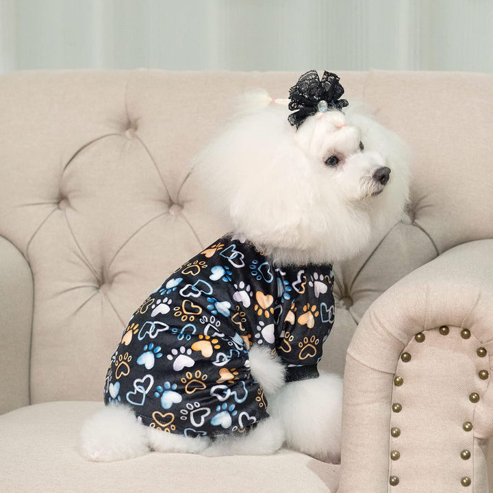 CuteBone Hund Pyjamas Kostüme Fleece Haustier Kleidung Welpen Onesie Winter Urlaub Cute Katze Jammie