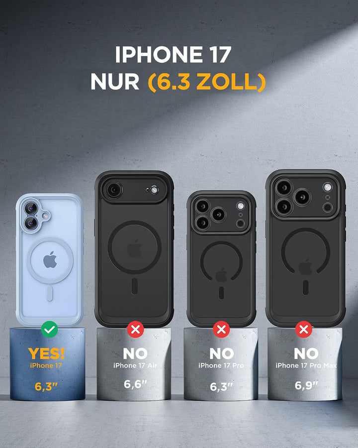 Miracase für iPhone 17 Hülle mit Sichtschutz,360 Grad Komplettschutz,Magsafe,Arbeit,Outdoor HandyHül