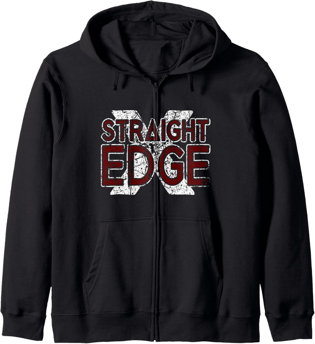 Straight Edge Forever Schriftzug Straight Edger For Life sXe Kapuzenjacke