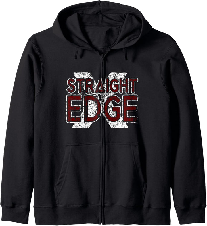 Straight Edge Forever Schriftzug Straight Edger For Life sXe Kapuzenjacke
