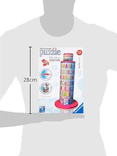 Ravensburger 12568 - Tula Moon Pisa Turm, 3D Puzzle-Bauwerke, 216 Teile