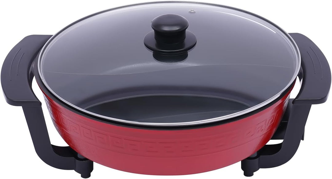 Hot Pot Elektrisch Hotpot Topf 6L Kochtopf, 1360W Yin Yang MultifunktionalePfanne Leicht zu reinigen