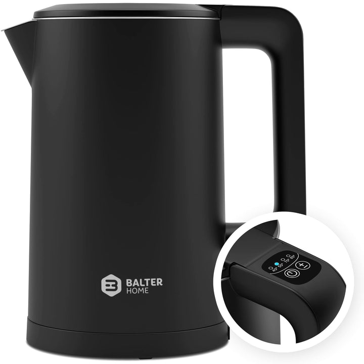Balter WK-4-Touch Edelstahl Wasserkocher mit Temperatureinstellung, 40°C-100°C, Doppelwand, BPA frei