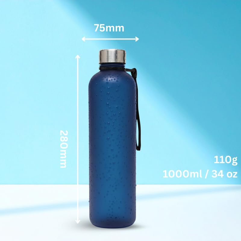 Trinkflasche 1l - Kohlensäure geeignet & Auslaufsicher - Für Sport, Schule & Büro - Sport Trinkflasc