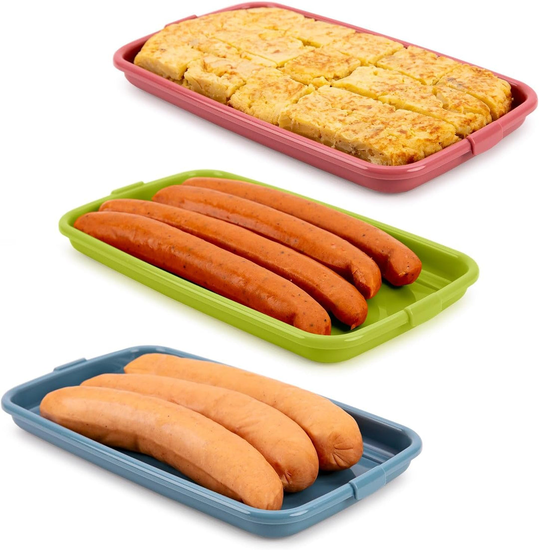 IBILI - Set mit 4 Wurst- und Aufschnittkappen, 4 Deckel à 24,8 x 14,4 x 3,3 cm, BPA-freier Kunststof