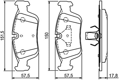 Bosch BP251 Bremsbeläge - Vorderachse - ECE-R90 Zertifizierung - vier Bremsbeläge pro Set