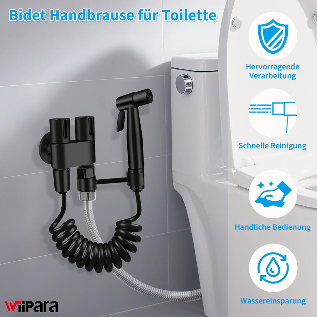 Edelstahl Bidet Handbrause für Toilette mit Dual-Modus (Jet/Sanft Sprayer), WC Dusche Hand Bidet Set