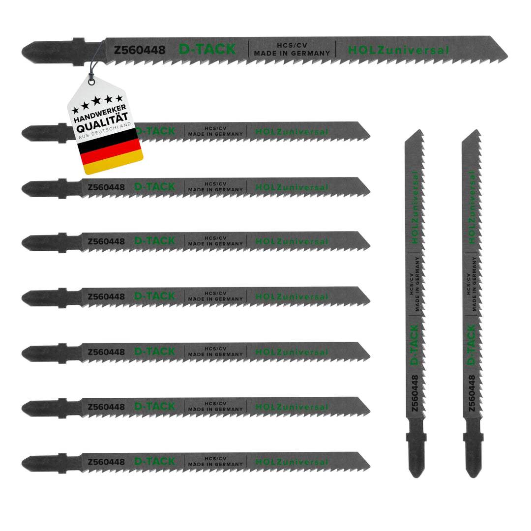 D-TACK Stichsägeblatt HOLZuniversal | 132 x 7,8 mm | 10 Stück | Für saubere und schnelle Schnitte du