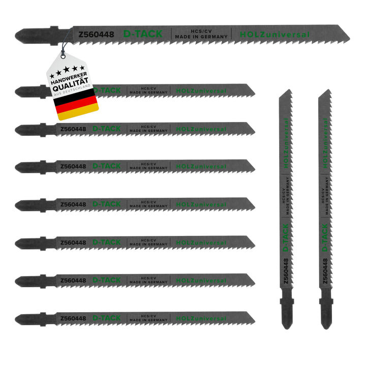 D-TACK Stichsägeblatt HOLZuniversal | 132 x 7,8 mm | 10 Stück | Für saubere und schnelle Schnitte du
