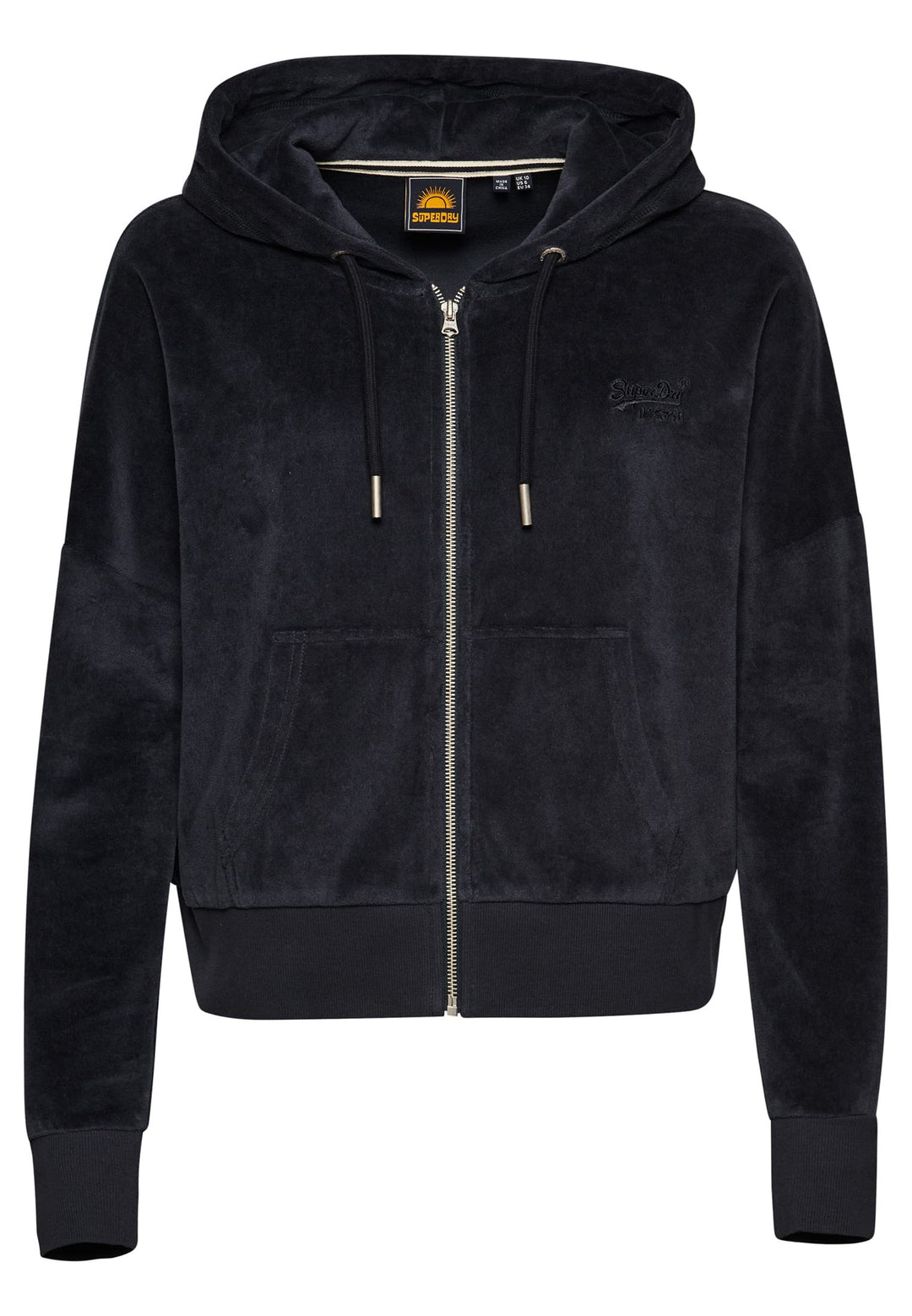 Superdry Damen Vle Velour Zip Hood Kapuzenpullover 42 Finster Marineblau, 42 Finster Marineblau