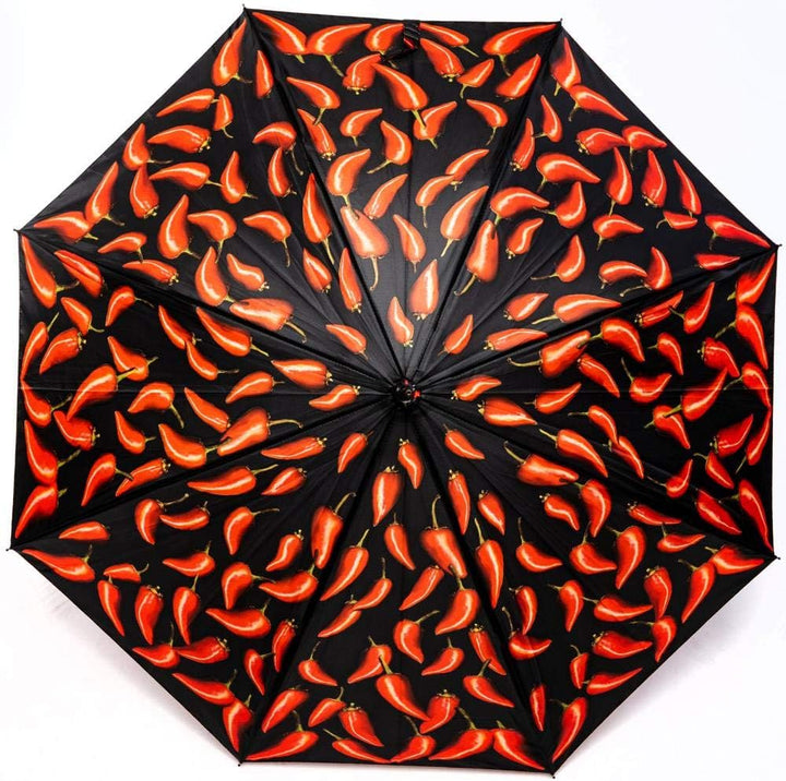 LUCKYWEATHER Regenschirm Stockschirm Damen/Herren Motiv Chili Peppers Auf-Automatik I Stockregenschi