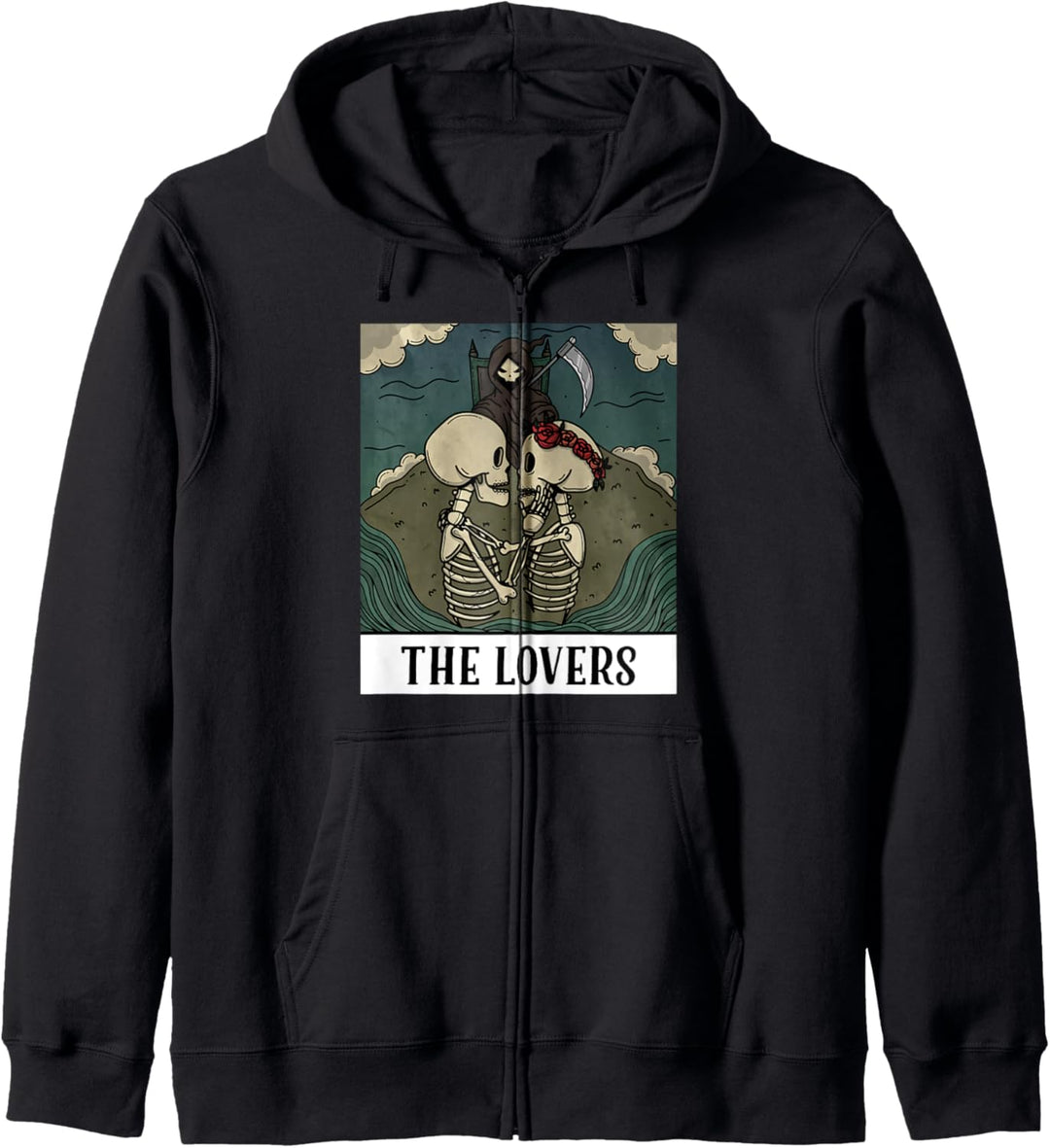Grim Reaper The Lovers Tarot Card Men Women Kapuzenjacke