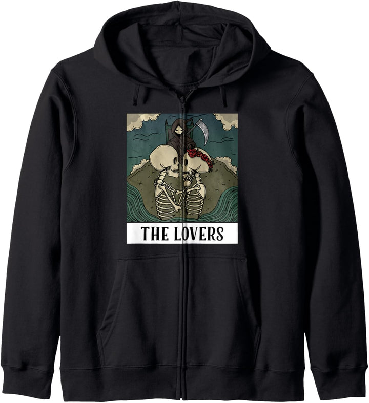 Grim Reaper The Lovers Tarot Card Men Women Kapuzenjacke