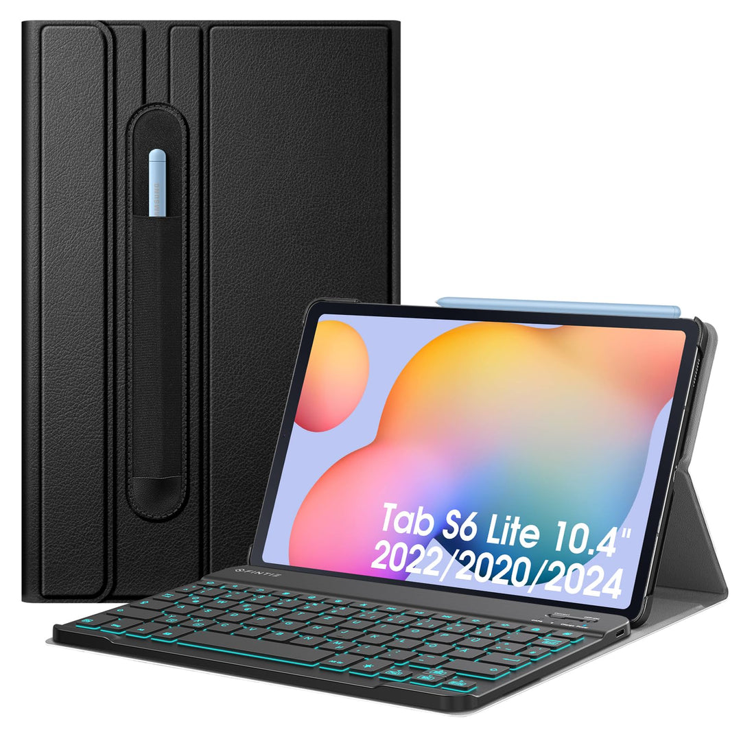 Fintie Beleuchtete Tastatur Hülle für Samsung Galaxy Tab S6 Lite 10,4 Zoll 2022/2020 SM-P610/P613/P6