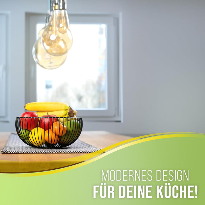 BS Obstkorb – hochwertiger Obstkorb im modernen Stil zur Aufbewahrung von Obst und Gemüse – Obstscha