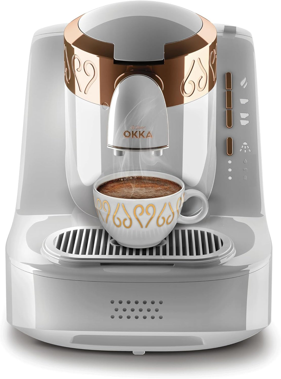Arzum Okka OK001 TURKISH COFFEE MACHINE, 710W, 2 Cups Capacity, Direct to Cup, Self Cleaning, White-