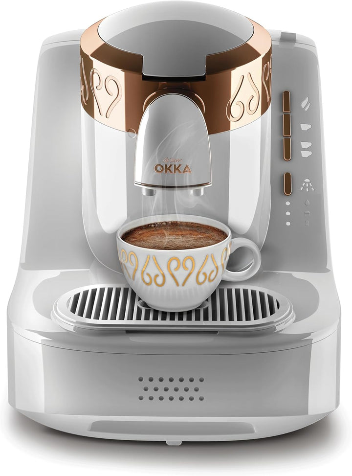 Arzum Okka OK001 TURKISH COFFEE MACHINE, 710W, 2 Cups Capacity, Direct to Cup, Self Cleaning, White-