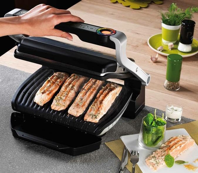 Tefal OptiGrill+ GC718D10 Smart Grill, 6 Programme, Kochanzeige, Dickenmessung, Tropfwanne