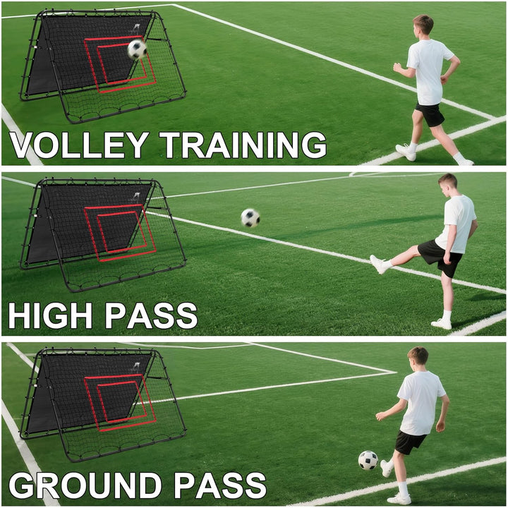 Doppelseitige Rebounder Net Fussball Training Ausrüstung, 100/120/180cm, Fussball Tor Kickback Ziel